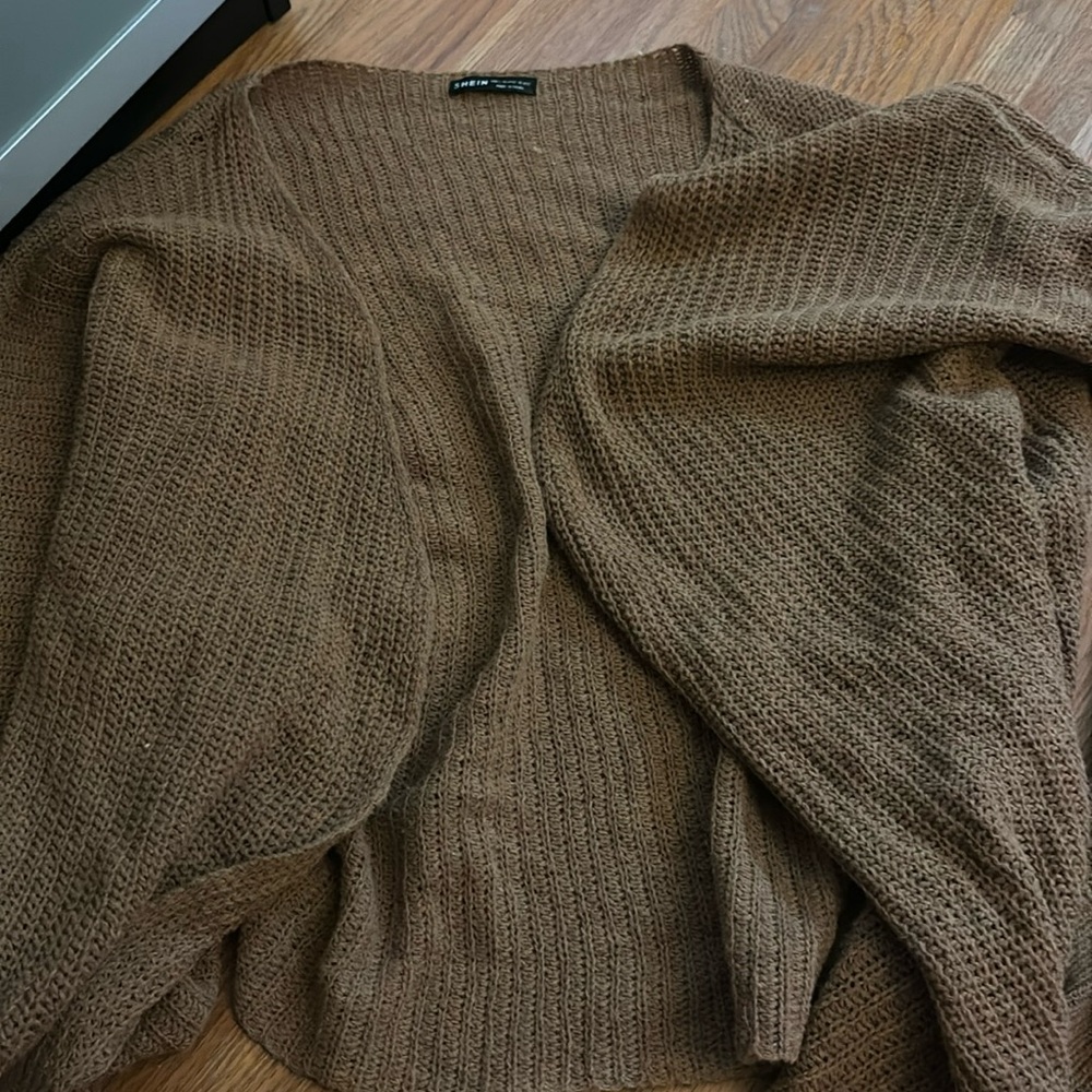 brown cardigan
